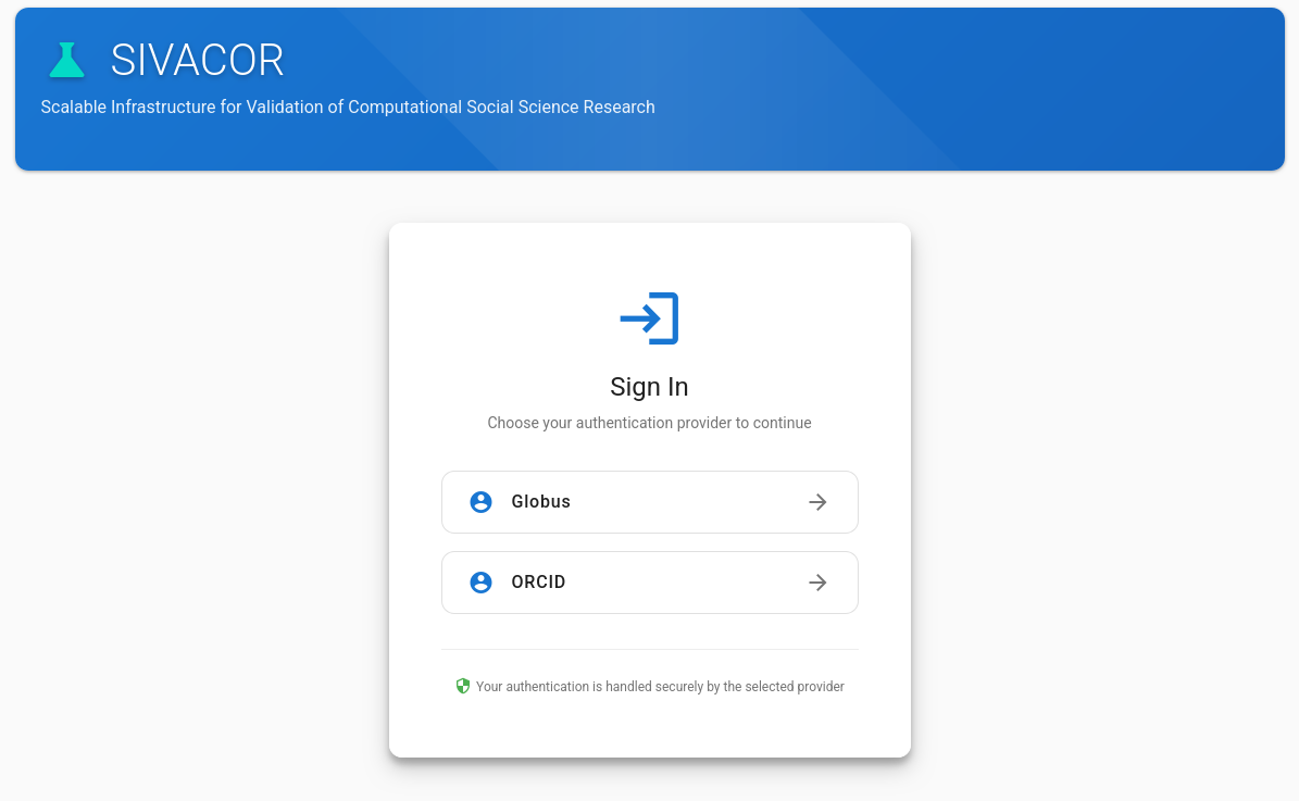 Login page