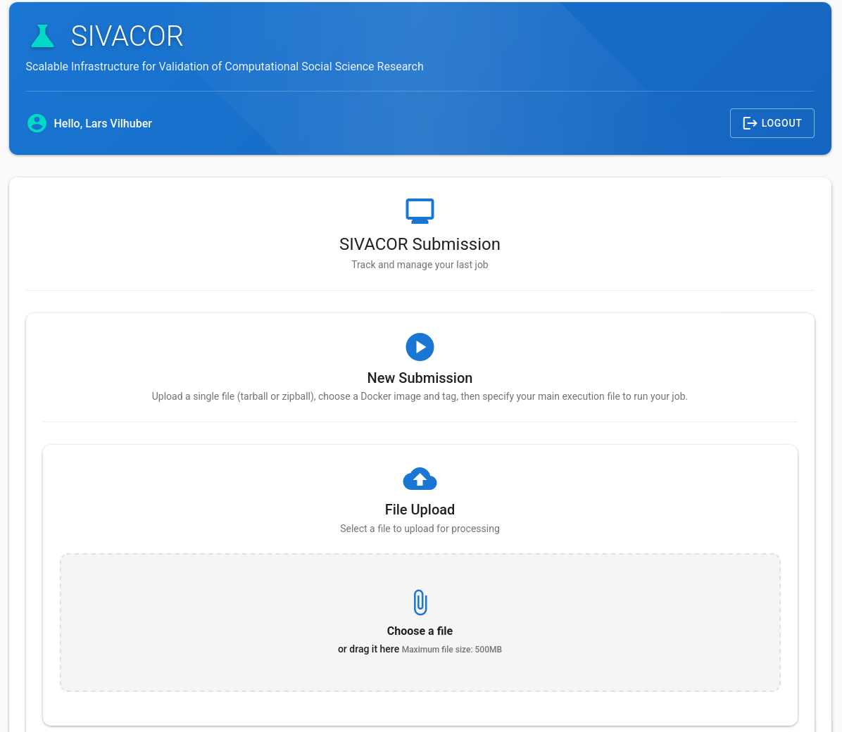 Upload page
