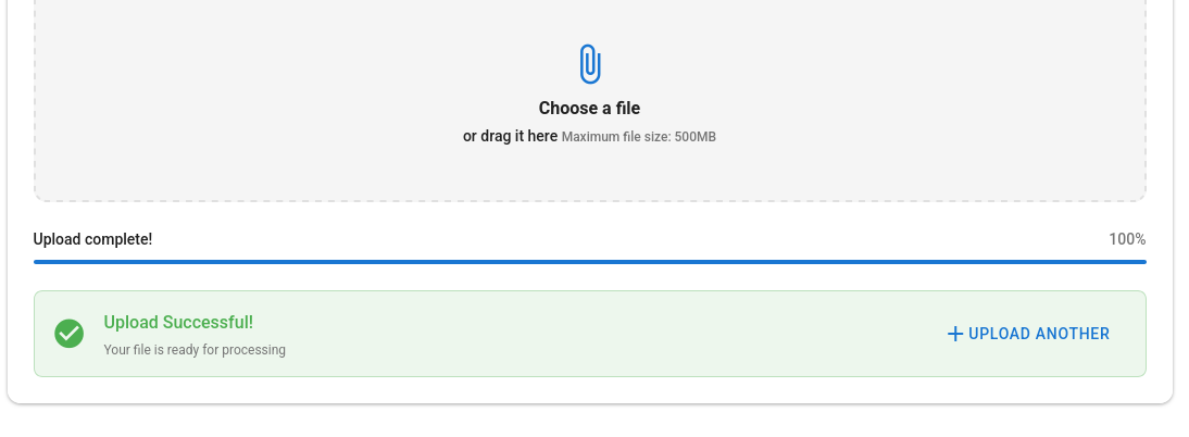 Successful upload